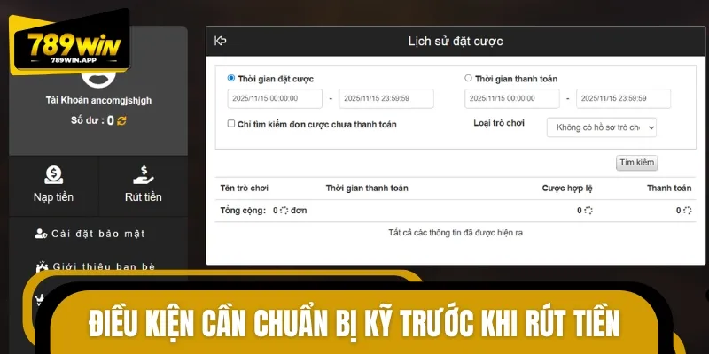Một số điều kiện cần đáp ứng trước khi thao tác